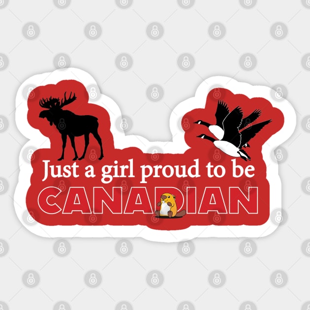 Proud Canadian Girl Sticker by Whitty Art